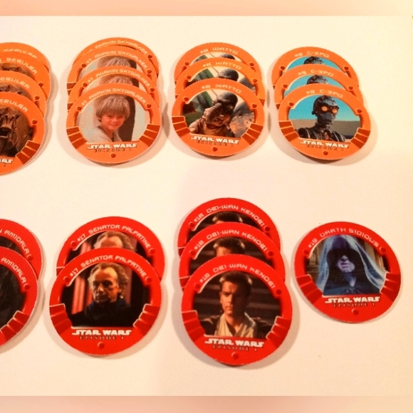 1999 Star Wars "Episode 1" Medallion Game Pieces - 38 Pieces - Picture 4 of 6